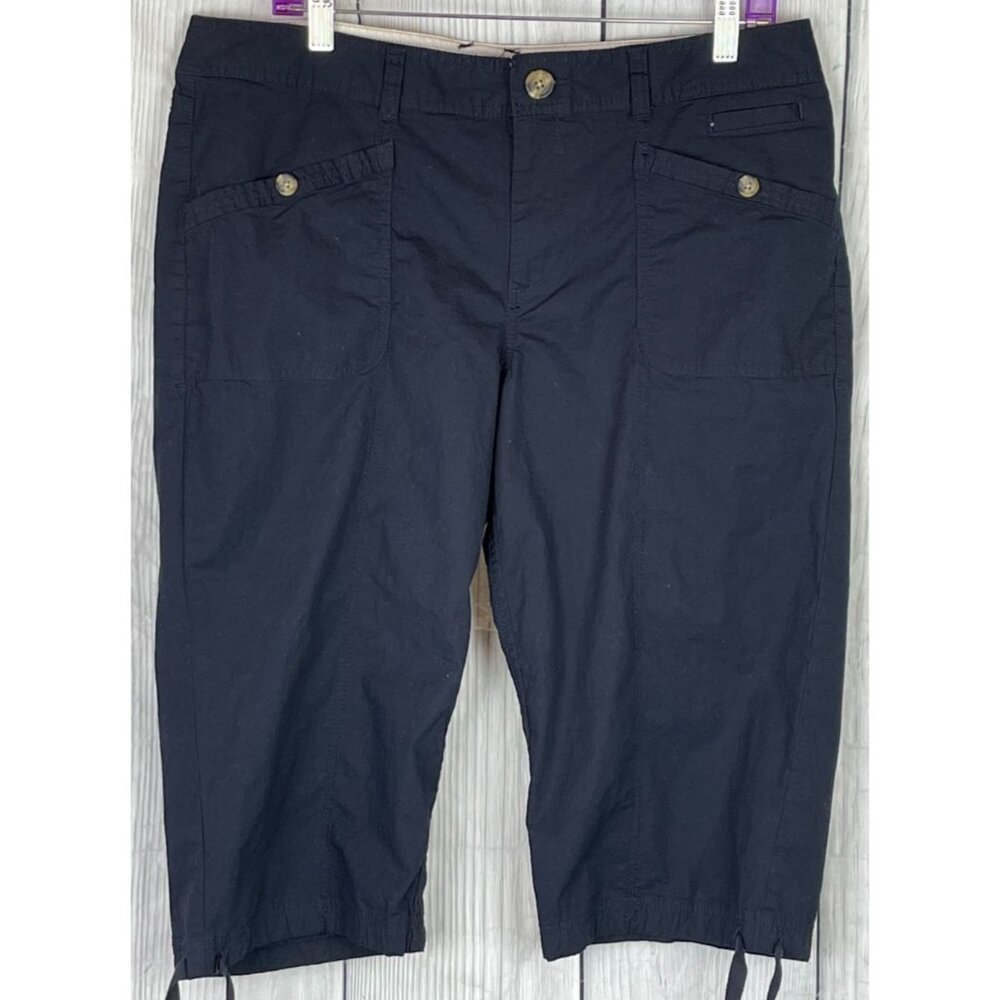 Dockers Size 14 Black Capri Pants with Front & Back Pockets Stretch
